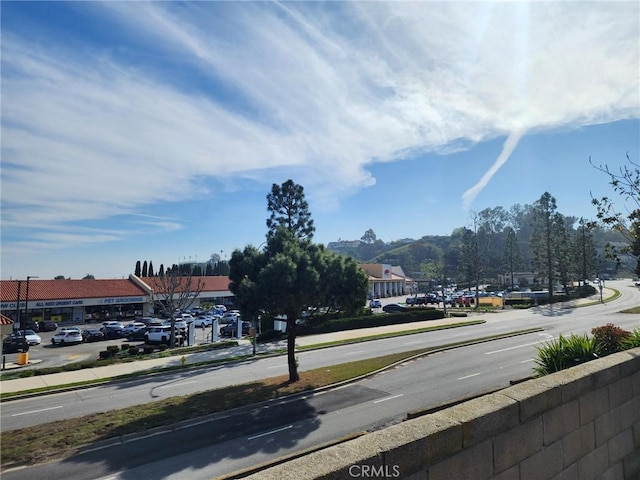 view of road featuring curbs and sidewalks
