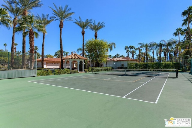 view of sport court with a gazebo and basketball court