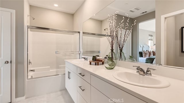 16650 Crocus Ln Unit 1, Fontana, CA 92336 - ensuite bathroom featuring double vanity and shower / washtub combination