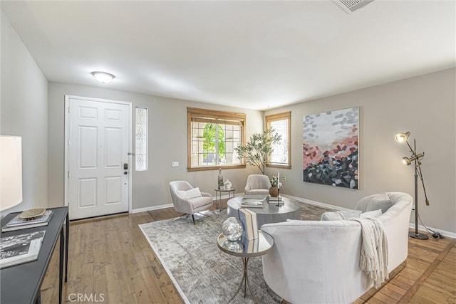 living room featuring hardwood / wood-style flooring