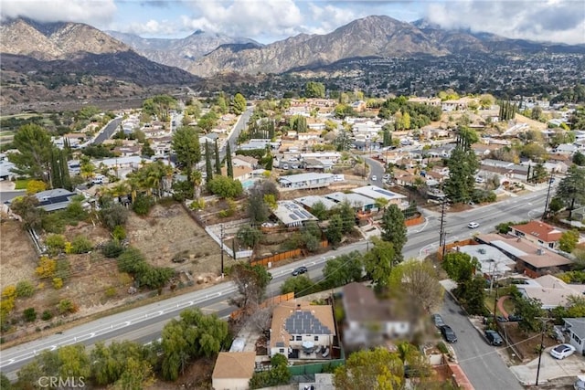 bird's eye view with a mountain view