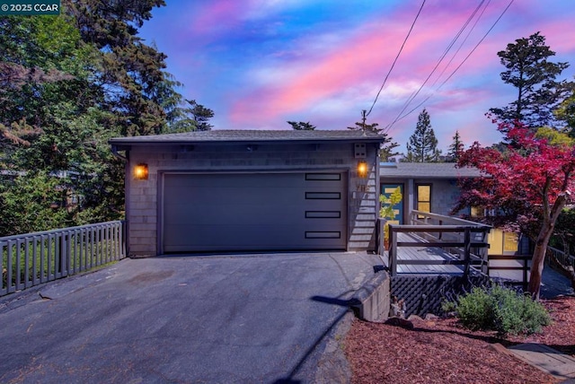 view of front of home featuring a garage