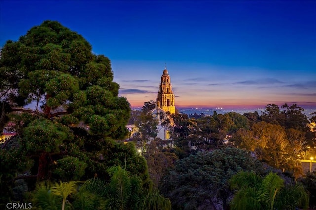 view of nature at dusk