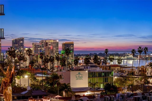 property's view of city with a water view