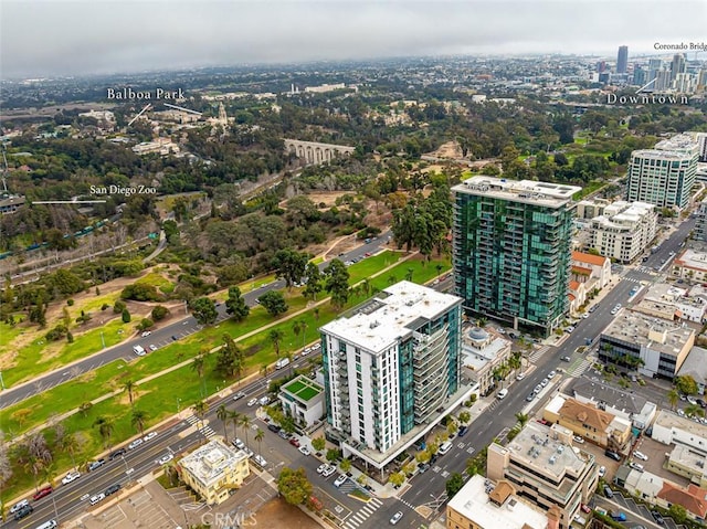 bird's eye view with a view of city