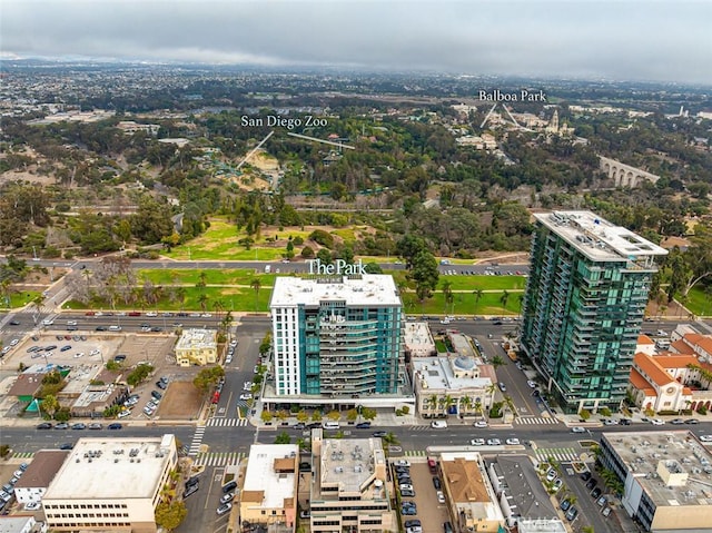 drone / aerial view with a view of city