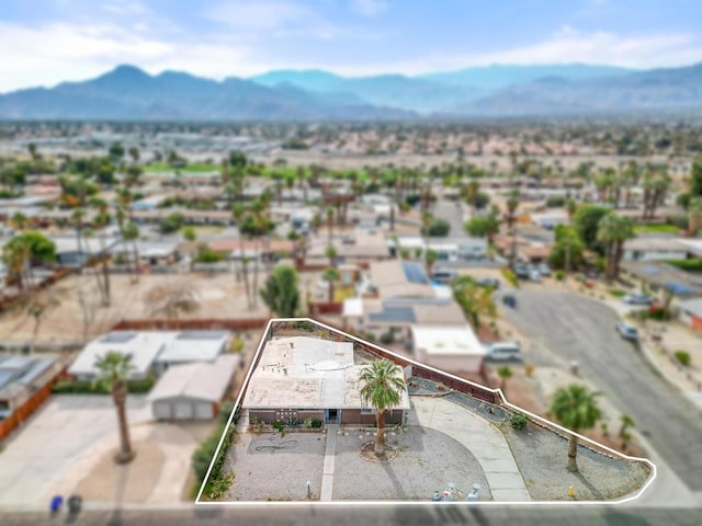 drone / aerial view with a mountain view