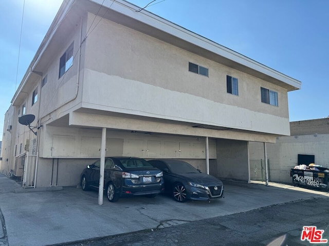 view of property featuring a garage