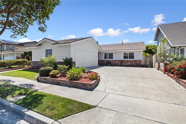 single story home with a garage