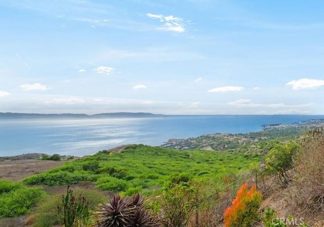 exterior space featuring a water view