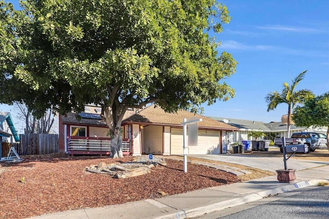 single story home with a garage