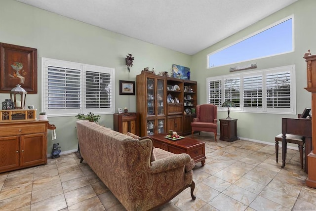 view of tiled living room