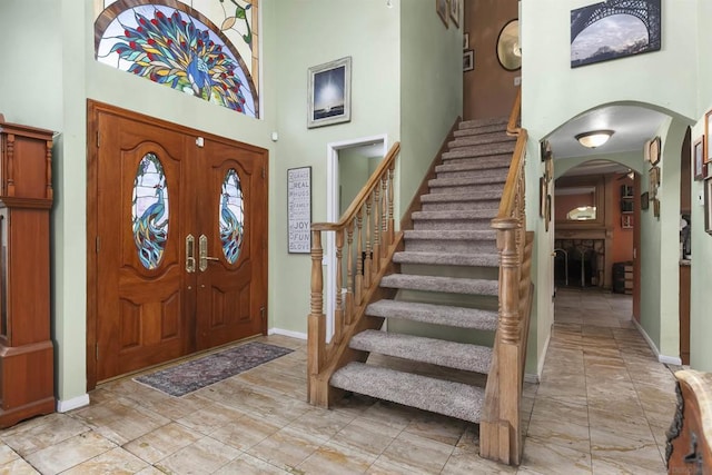 entrance foyer with a high ceiling