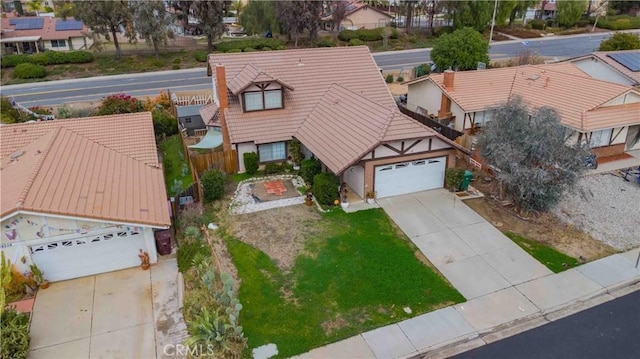 drone / aerial view with a residential view