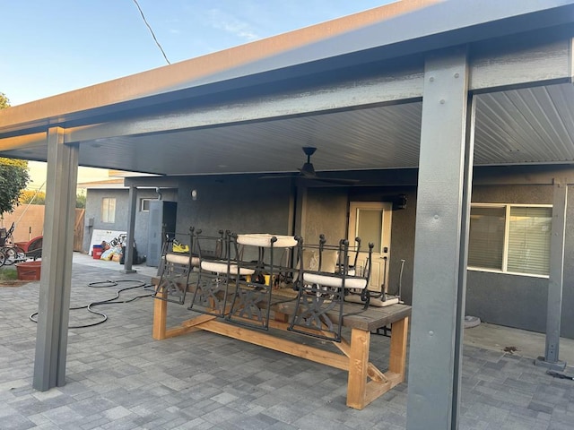 view of patio / terrace with ceiling fan