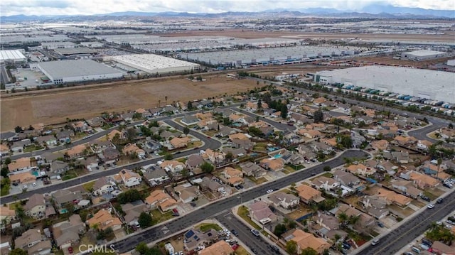 aerial view with a mountain view