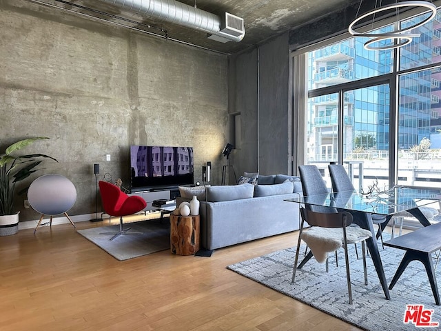 living room featuring wood-type flooring