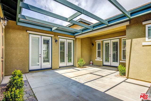 view of patio / terrace featuring french doors