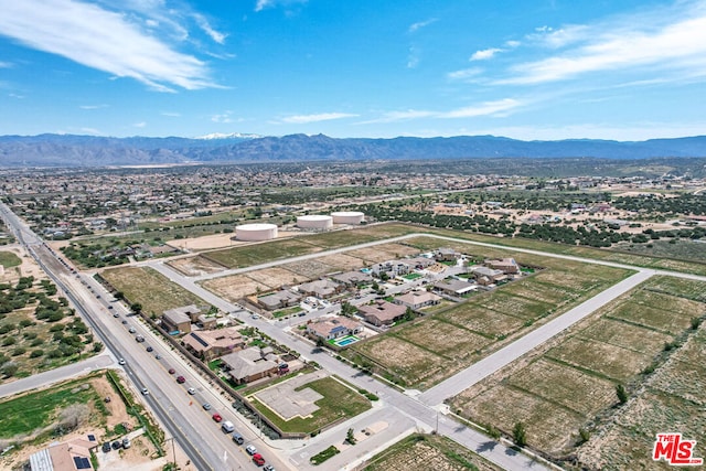 aerial view with a mountain view