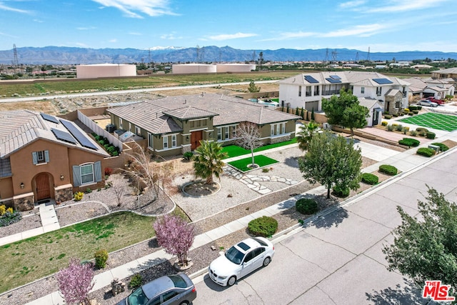 drone / aerial view with a mountain view