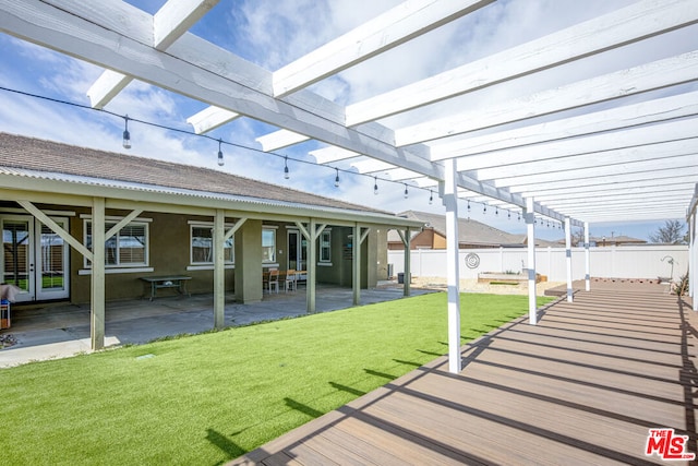 exterior space featuring a pergola