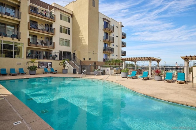 view of pool featuring a pergola