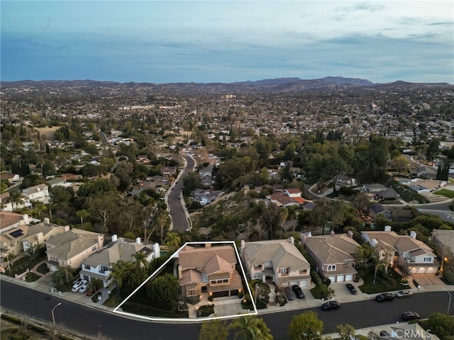 aerial view featuring a mountain view