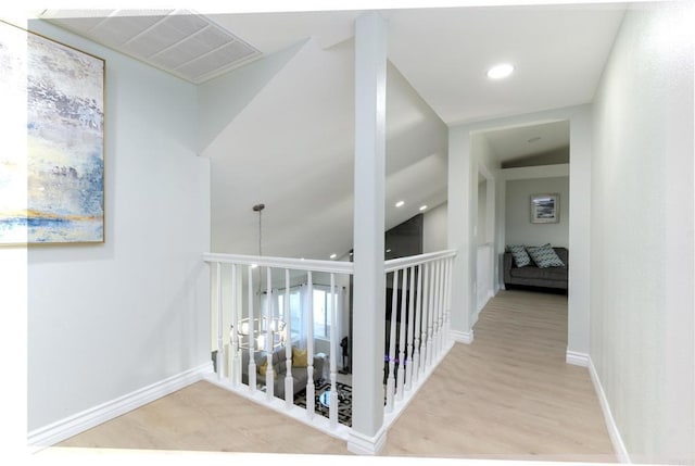 corridor featuring light hardwood / wood-style floors