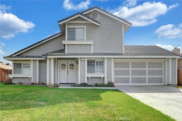 front facade with a front lawn