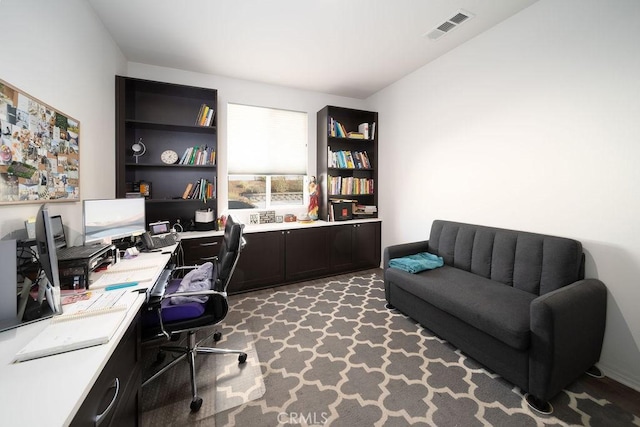 view of carpeted office