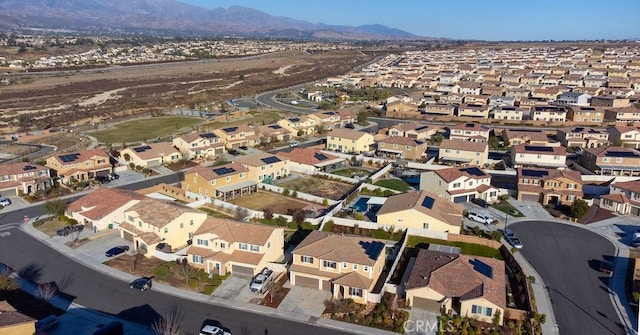 drone / aerial view with a mountain view