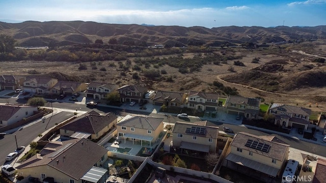 aerial view with a mountain view