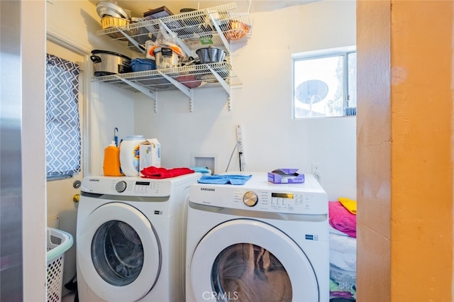 laundry area featuring separate washer and dryer