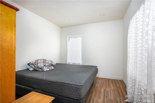 bedroom featuring wood-type flooring