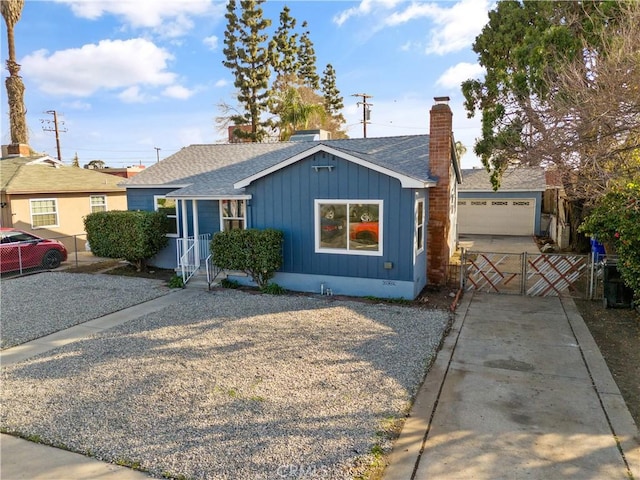 single story home with a garage