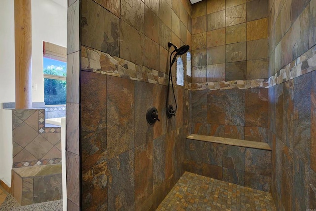 bathroom with walk in shower