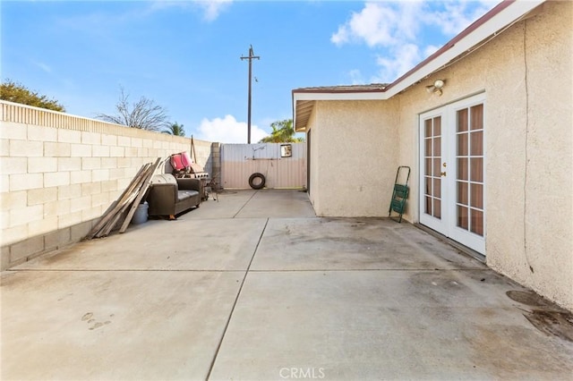 view of patio with french doors