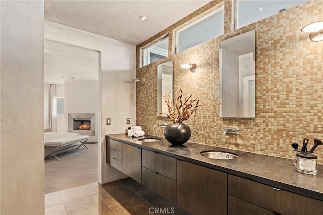 bathroom featuring vanity and tile patterned floors