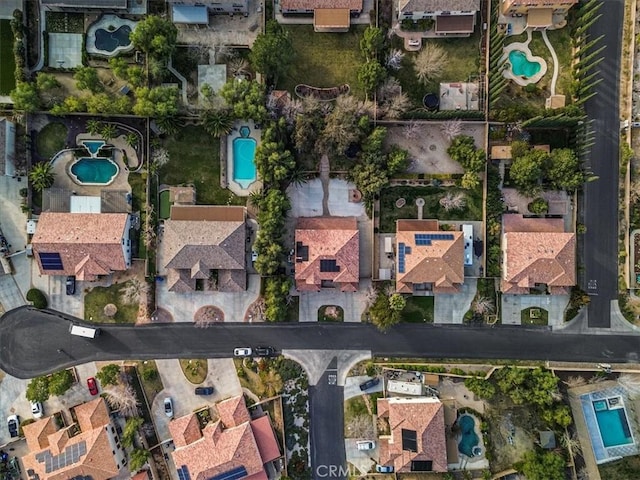 bird's eye view with a residential view