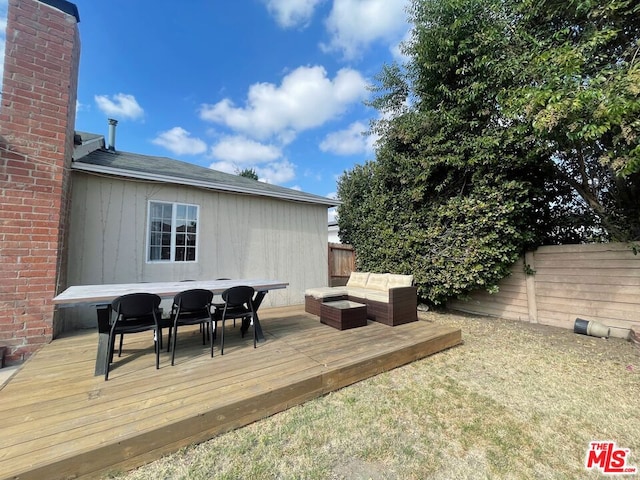 deck featuring an outdoor hangout area