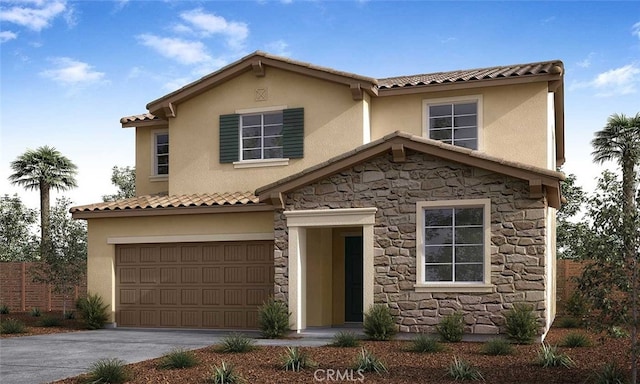 mediterranean / spanish-style house featuring a garage