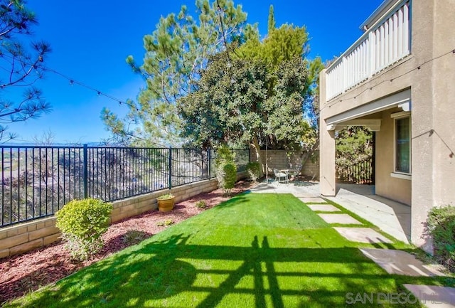 view of yard featuring a patio area