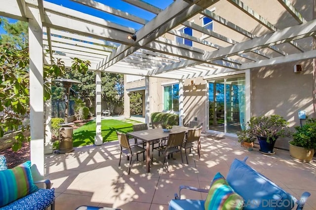 view of patio / terrace featuring a pergola