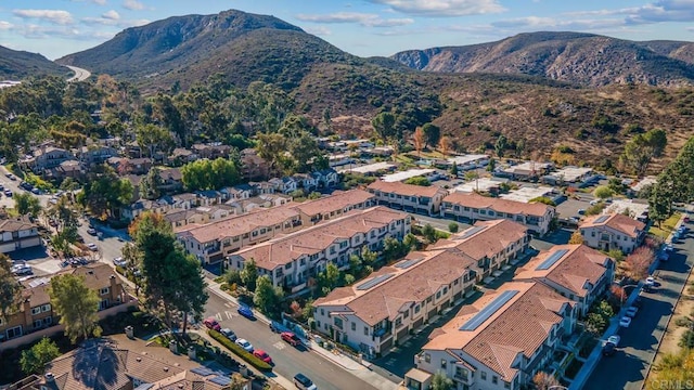 drone / aerial view with a mountain view