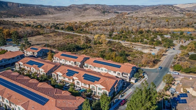 bird's eye view with a mountain view