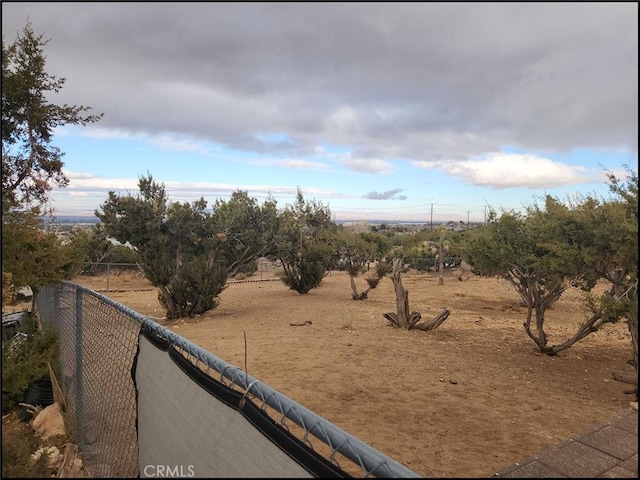 view of yard with a rural view