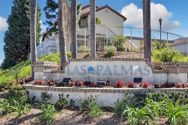 view of community sign