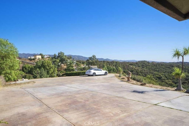 exterior space featuring a mountain view