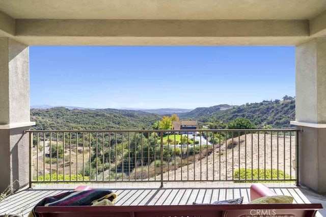 balcony with a mountain view