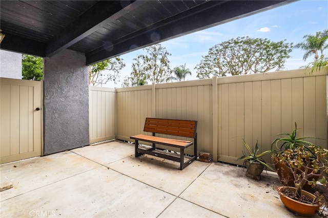 view of patio with a fenced backyard